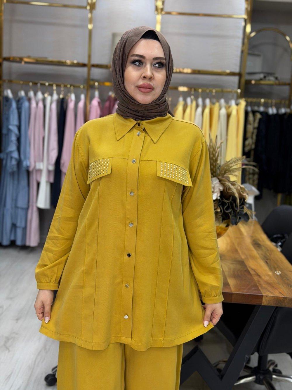 Sahra Tencel Takım Hardal